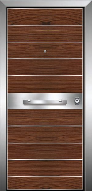 θωρακισμένη πόρτα LUX 01R INOX